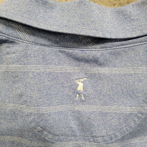 Fairway & Greene FG Tech Golf Polo Striped Blue Embroidered Logo Mens 2XL - Picture 8 of 9